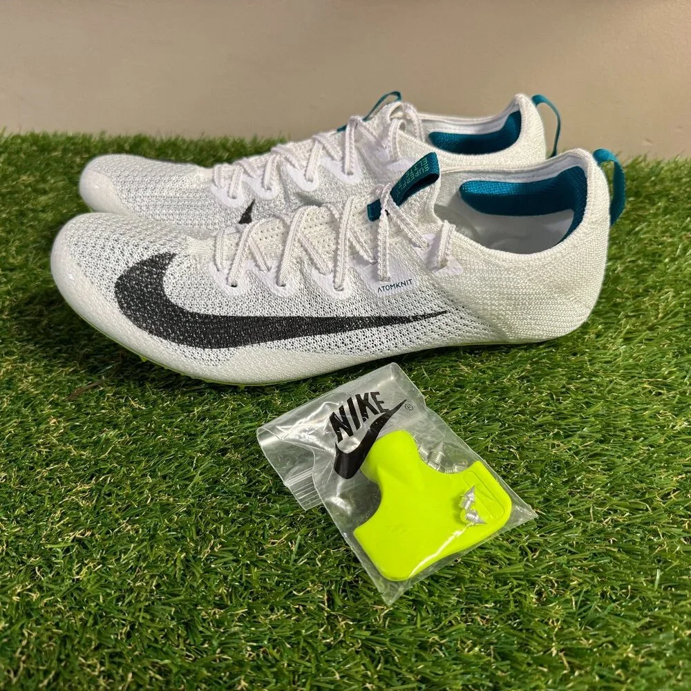 Nike Zoom Superfly Elite 2 Flyknit White Green Spikes FZ9662-100 Men’s NEW